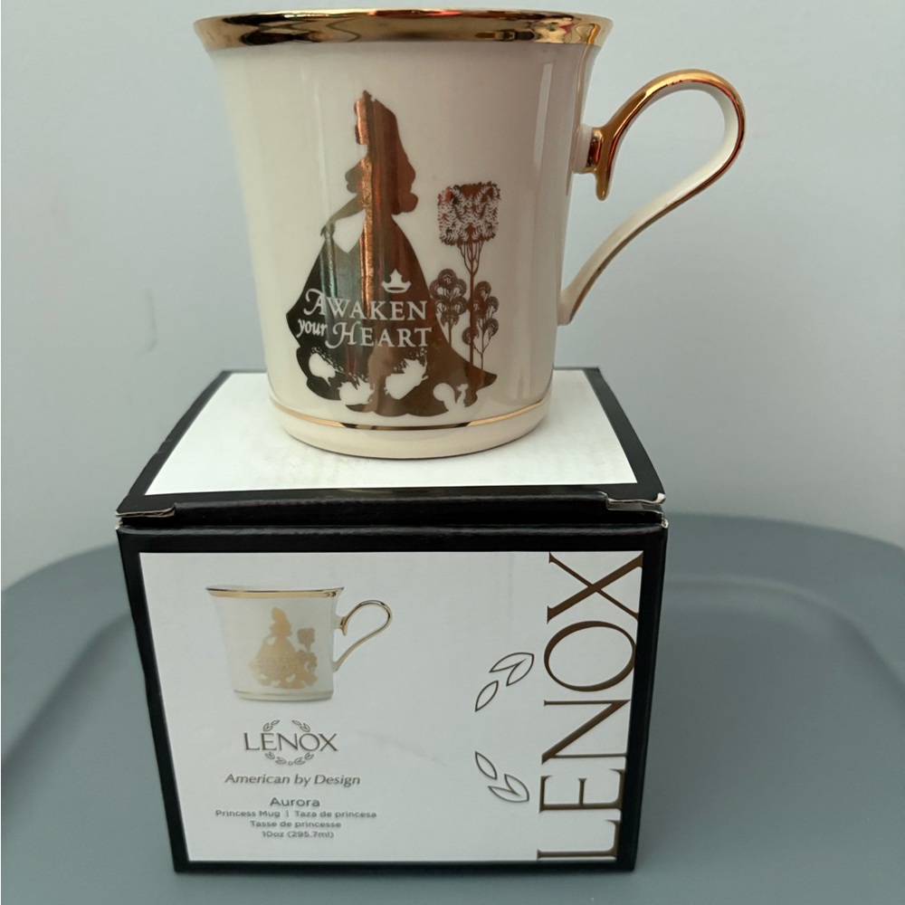 Lenox Princess Aurora Gold and Cream Mug